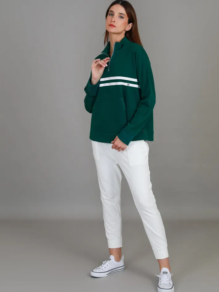 3rd Story Mylo - Ali Half Zip Stripe Print Sweatshirt< Sweatshirts|Sweatshirts