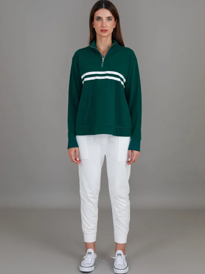 3rd Story Mylo - Ali Half Zip Stripe Print Sweatshirt< Sweatshirts|Sweatshirts