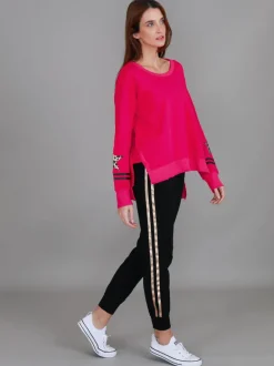 3rd Story Oxford Leopard Star Print on Sleeve Crewneck Sweatshirt< Sweatshirts|Sweatshirts