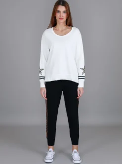 3rd Story Oxford Leopard Star Print on Sleeve Crewneck Sweatshirt< Sweatshirts|Sweatshirts