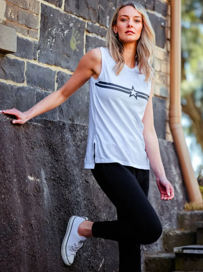 3rd Story Paula Star White Tank Top< Tanks