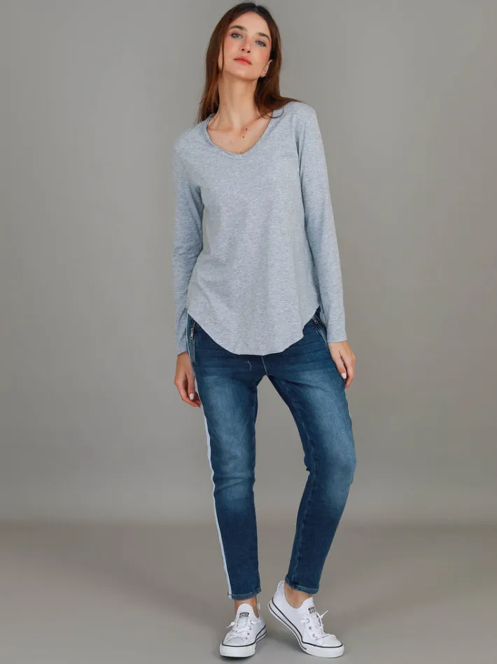 3rd Story Portsea V Neck T Shirt< Long Sleeves