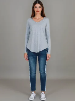 3rd Story Portsea V Neck T Shirt< Long Sleeves