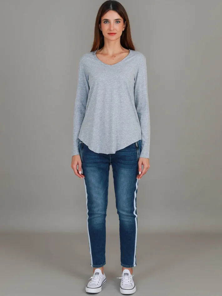 3rd Story Portsea V Neck T Shirt< Long Sleeves
