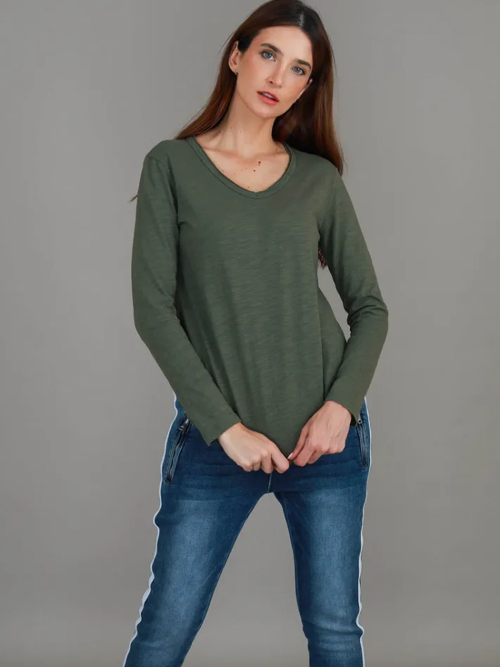 3rd Story Portsea V Neck T Shirt< Long Sleeves