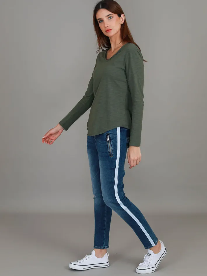 3rd Story Portsea V Neck T Shirt< Long Sleeves