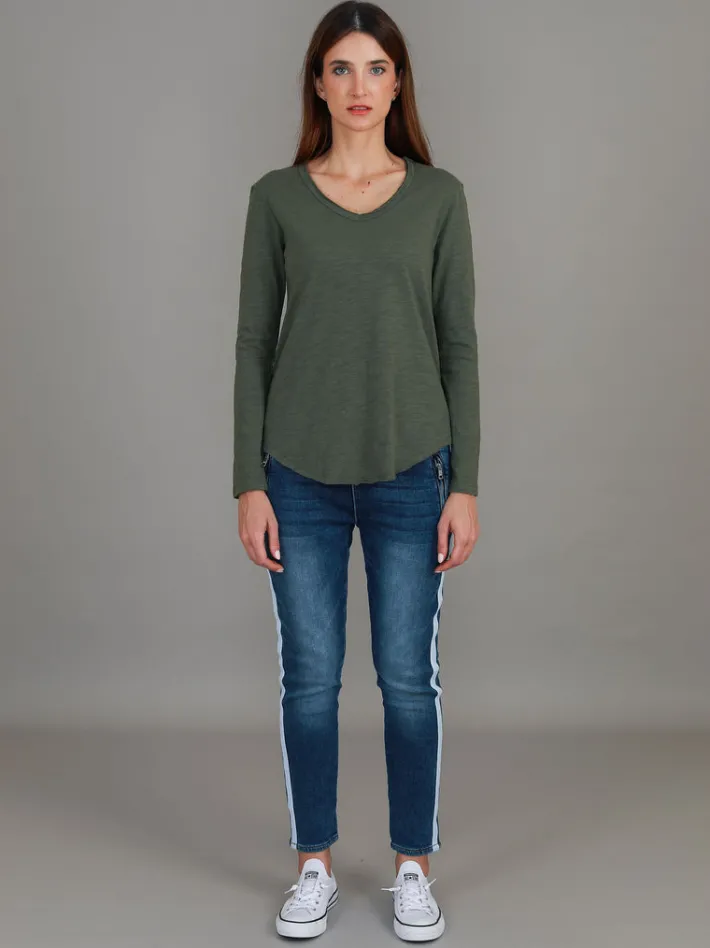 3rd Story Portsea V Neck T Shirt< Long Sleeves