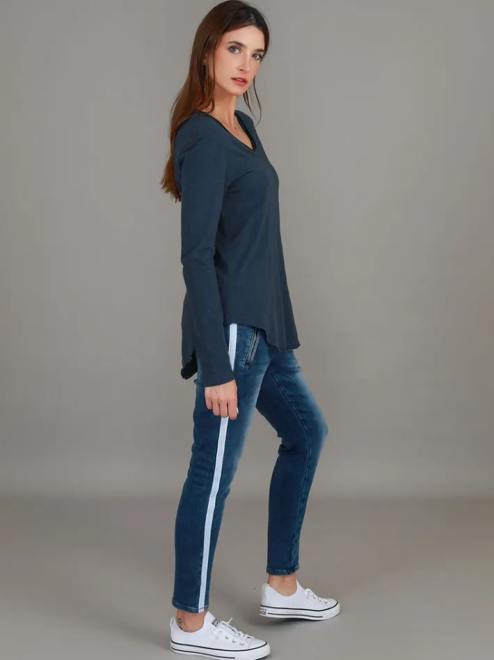 3rd Story Portsea V Neck T Shirt< Long Sleeves