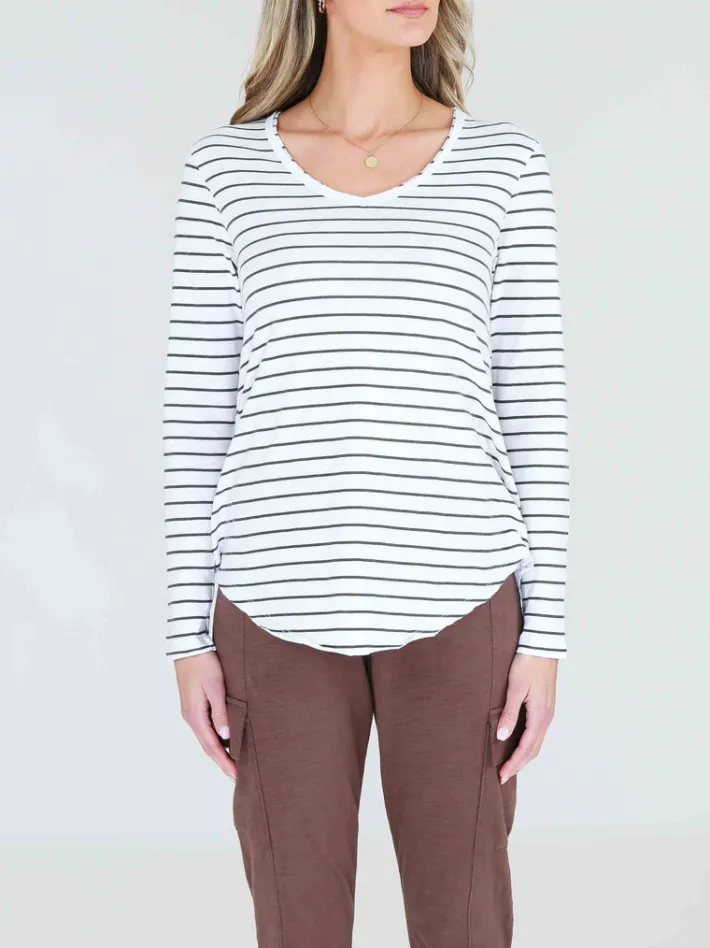 3rd Story Portsea V Neck T Shirt< Long Sleeves