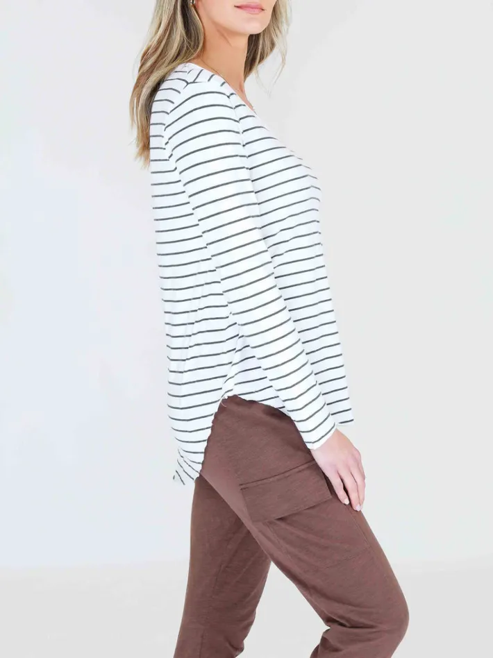 3rd Story Portsea V Neck T Shirt< Long Sleeves
