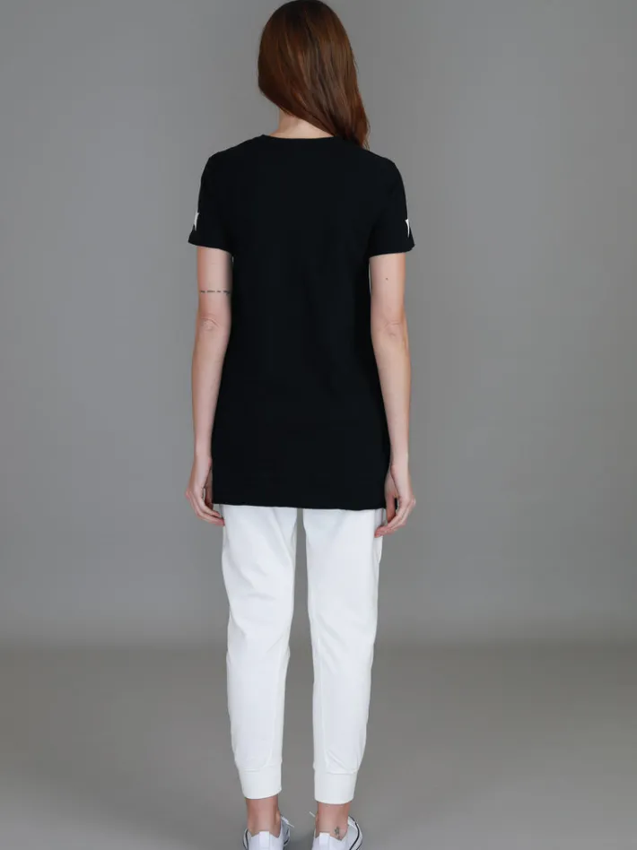 3rd Story Sandy Check Black Star T Shirt< Short Sleeves