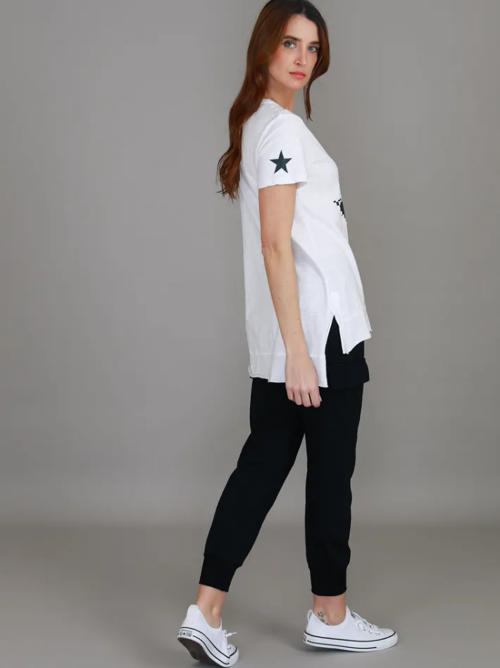 3rd Story Sandy Check Black Star T Shirt< Short Sleeves