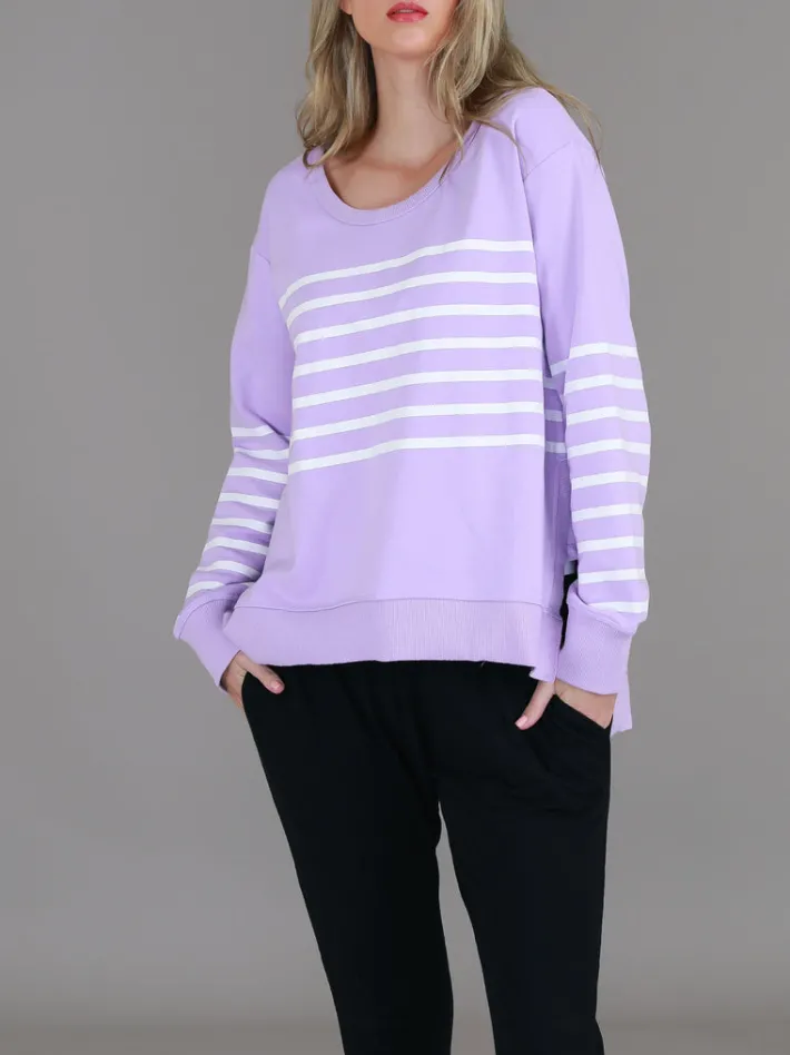 3rd Story Sarah Stripe Pink Sweatshirt< Sweatshirts|Sweatshirts