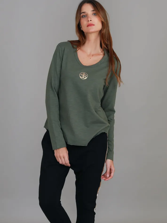 3rd Story Shellie 3S Gold Logo Long Sleeve T Shirt< Long Sleeves