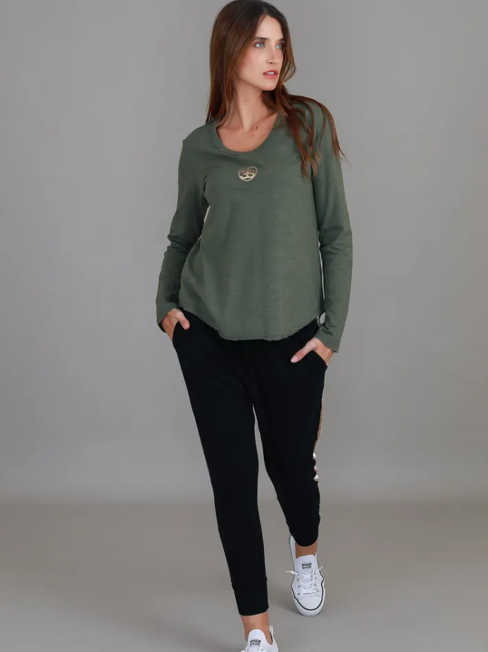 3rd Story Shellie 3S Gold Logo Long Sleeve T Shirt< Long Sleeves