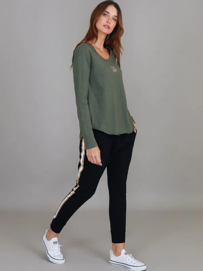 3rd Story Shellie 3S Gold Logo Long Sleeve T Shirt< Long Sleeves