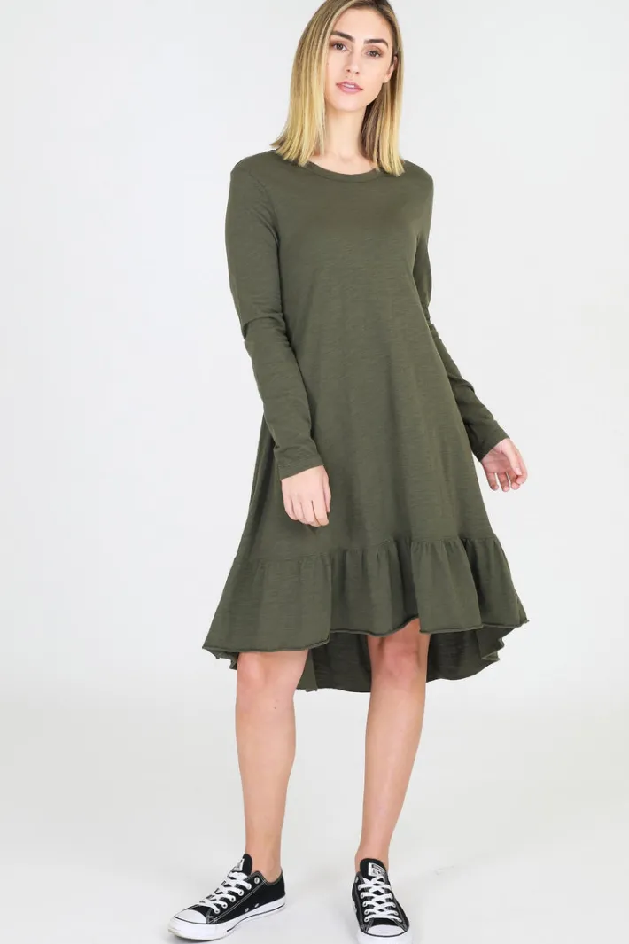 3rd Story Stacey Ruffle Hem Dress< Long Sleeve Dress