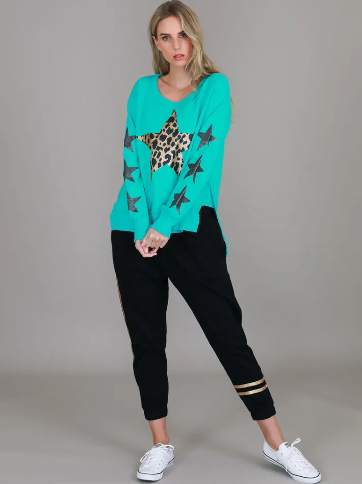 3rd Story Sydney Leopard Star Print Sweatshirt< Sweatshirts|Sweatshirts