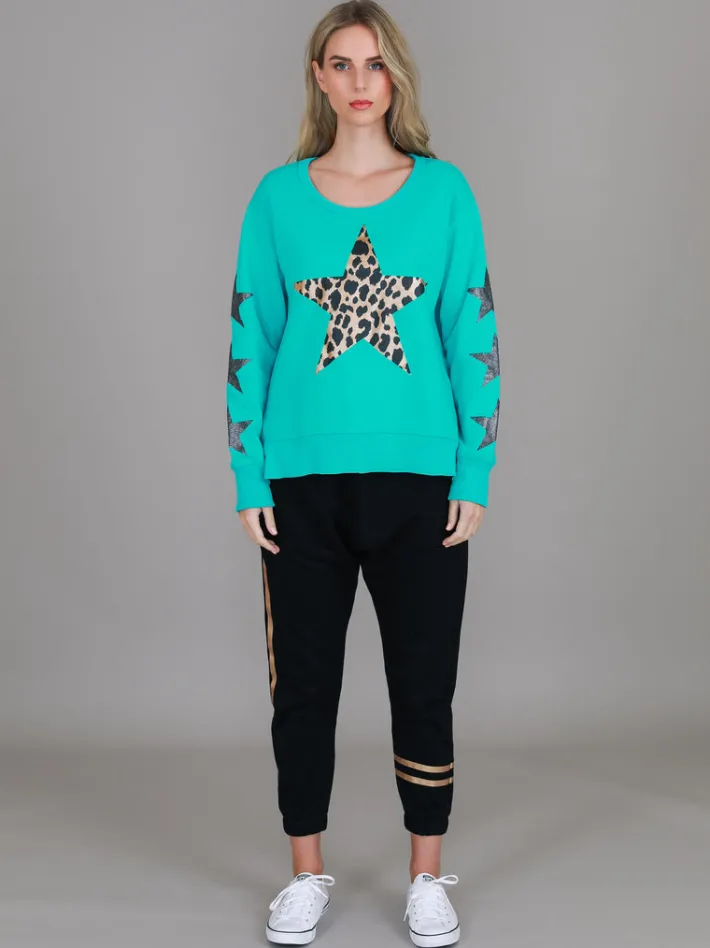 3rd Story Sydney Leopard Star Print Sweatshirt< Sweatshirts|Sweatshirts