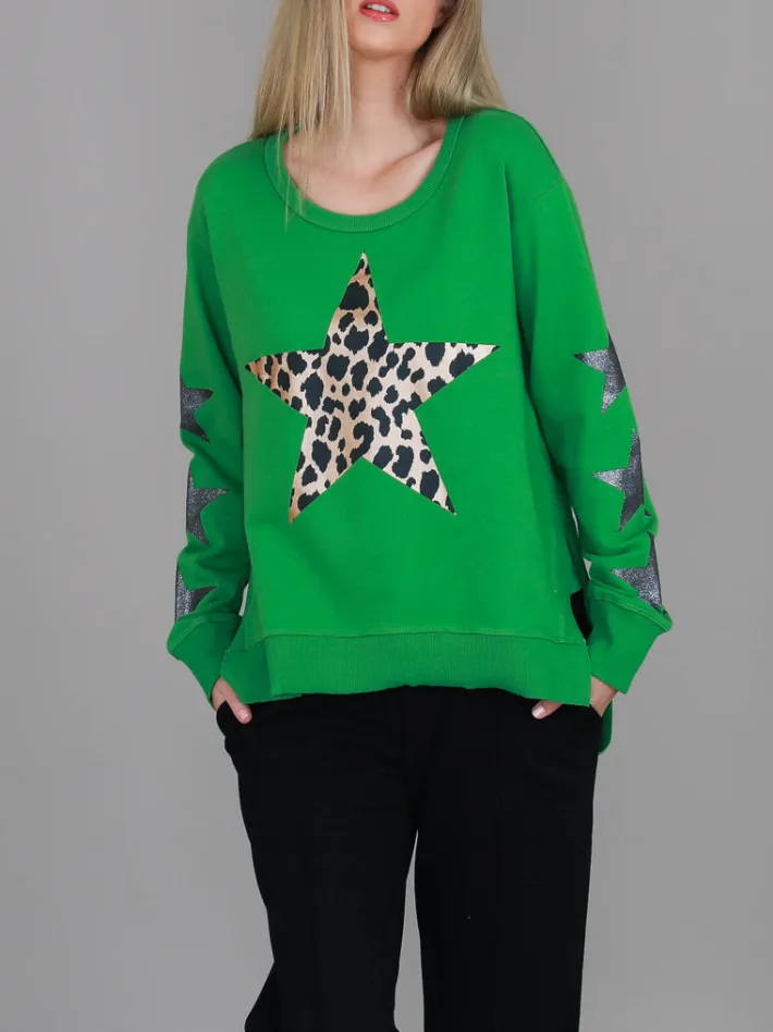 3rd Story Sydney Leopard Star Print Sweatshirt< Sweatshirts|Sweatshirts
