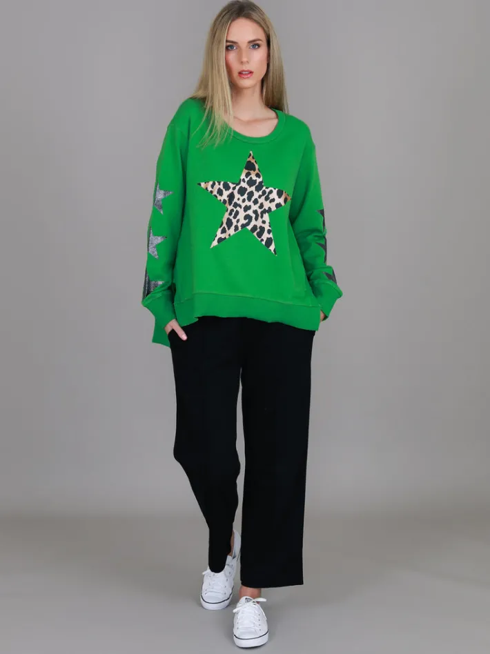 3rd Story Sydney Leopard Star Print Sweatshirt< Sweatshirts|Sweatshirts