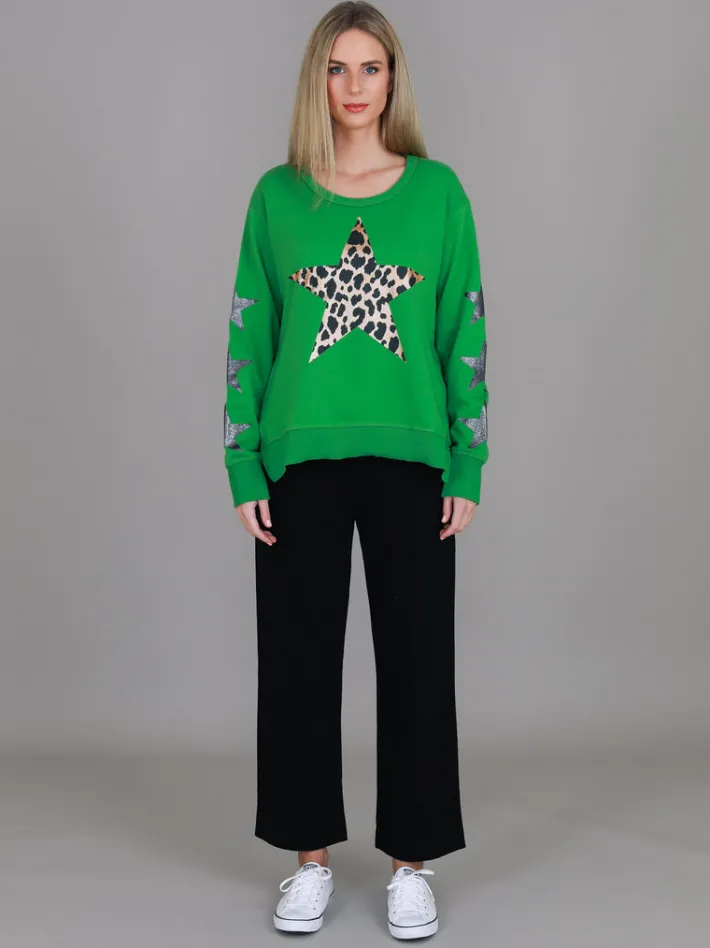 3rd Story Sydney Leopard Star Print Sweatshirt< Sweatshirts|Sweatshirts
