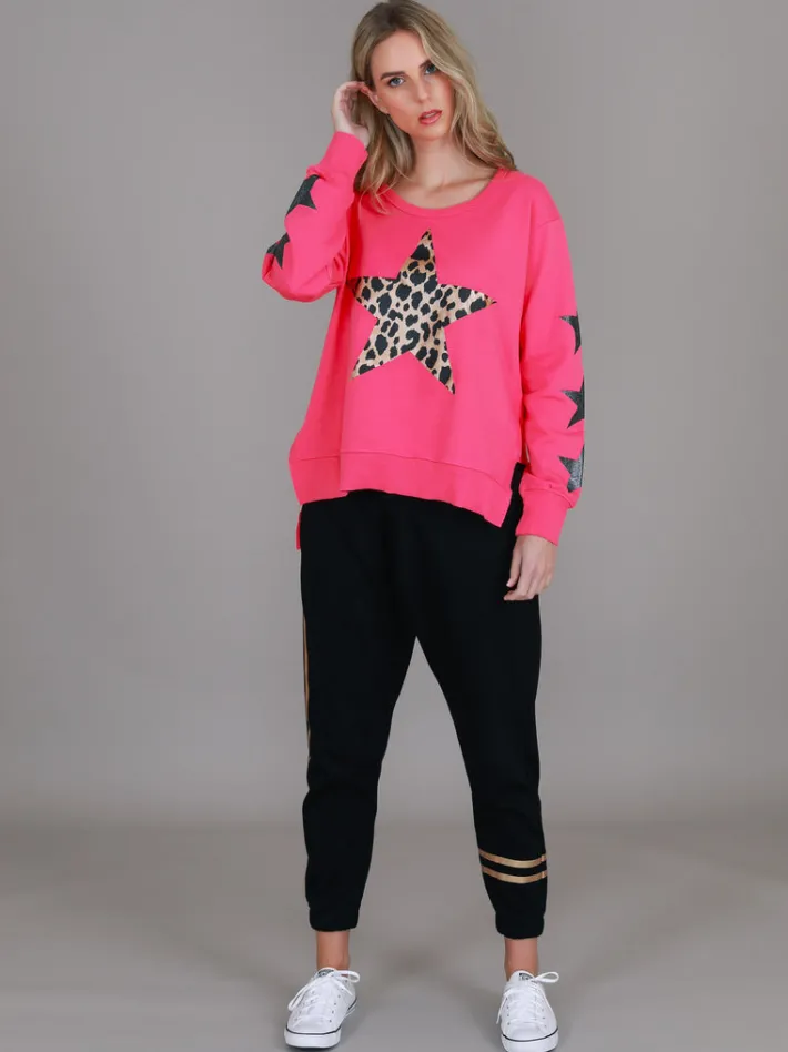 3rd Story Sydney Leopard Star Print Sweatshirt< Sweatshirts|Sweatshirts