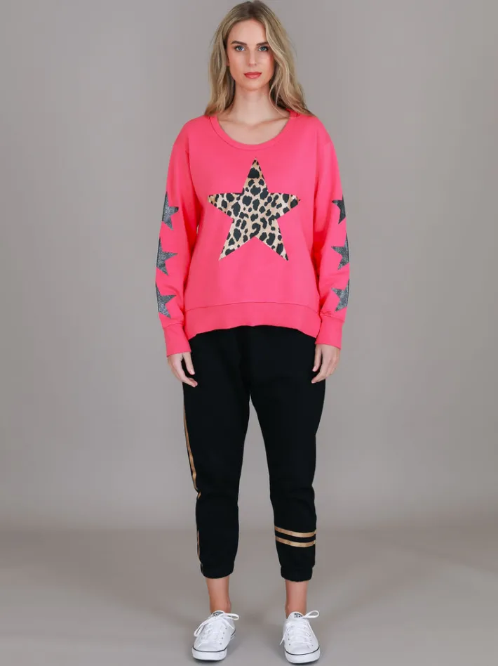 3rd Story Sydney Leopard Star Print Sweatshirt< Sweatshirts|Sweatshirts