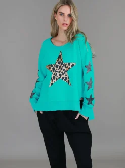 3rd Story Sydney Leopard Star Print Sweatshirt< Sweatshirts|Sweatshirts