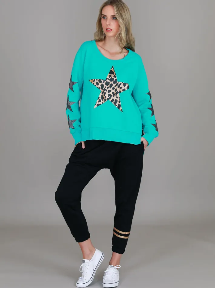 3rd Story Sydney Leopard Star Print Sweatshirt< Sweatshirts|Sweatshirts