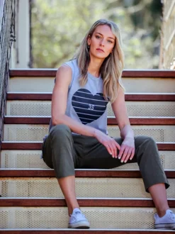 3rd Story Thea Heart Grey Tank Top< Tanks