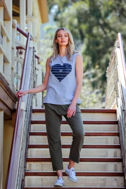 3rd Story Thea Heart Grey Tank Top< Tanks