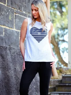 3rd Story Thea Heart Grey Tank Top< Tanks