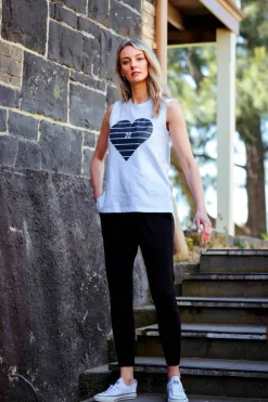 3rd Story Thea Heart Grey Tank Top< Tanks