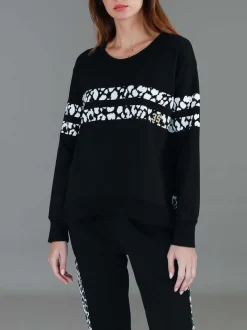3rd Story Theresa Leopard Stripe Print Sweatshirt< Sweatshirts|Sweatshirts