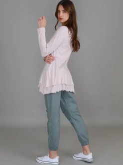 3rd Story Trinity Longline Ruffle Hem T Shirt< Long Sleeves