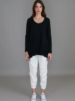 3rd Story Trinity Longline Ruffle Hem T Shirt< Long Sleeves