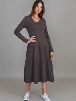 3rd Story Vera Black Tiered Long Sleeve Dress< Long Sleeve Dress