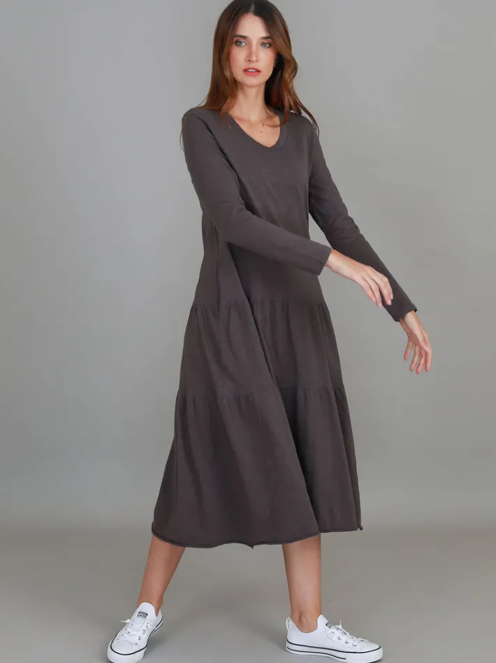 3rd Story Vera Black Tiered Long Sleeve Dress< Long Sleeve Dress