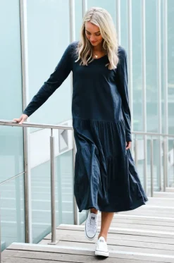 3rd Story Vera Black Tiered Long Sleeve Dress< Long Sleeve Dress