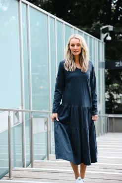 3rd Story Vera Black Tiered Long Sleeve Dress< Long Sleeve Dress