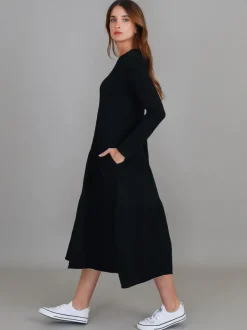 3rd Story Vera Black Tiered Long Sleeve Dress< Long Sleeve Dress