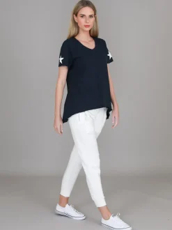 3rd Story Verona Twin Star V Neck T Shirt< Short Sleeves