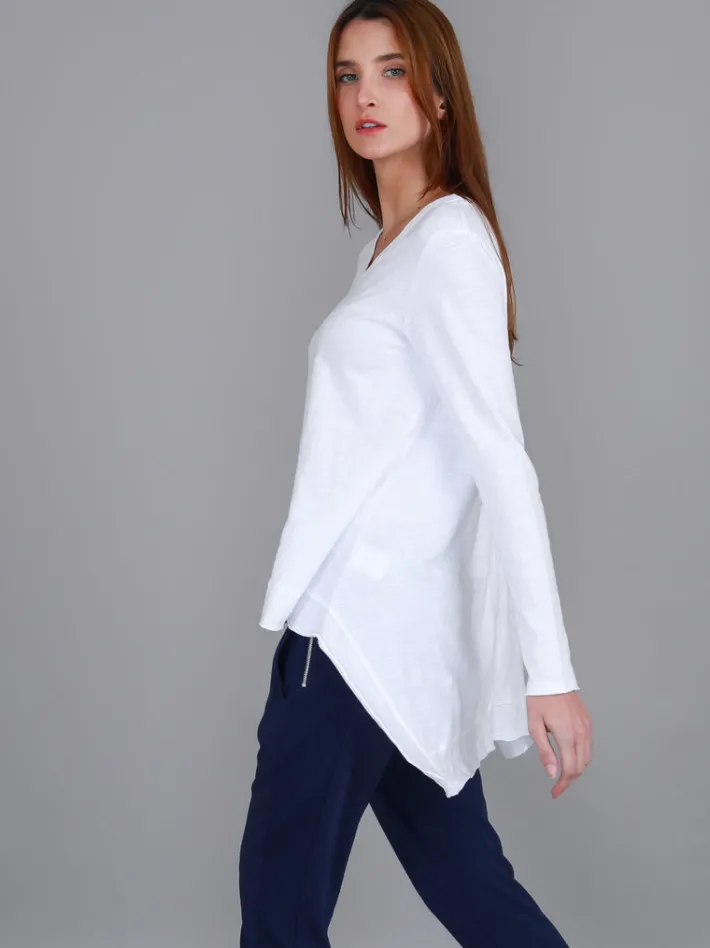 3rd Story Willow Asymmetrical Hem T Shirt< Long Sleeves