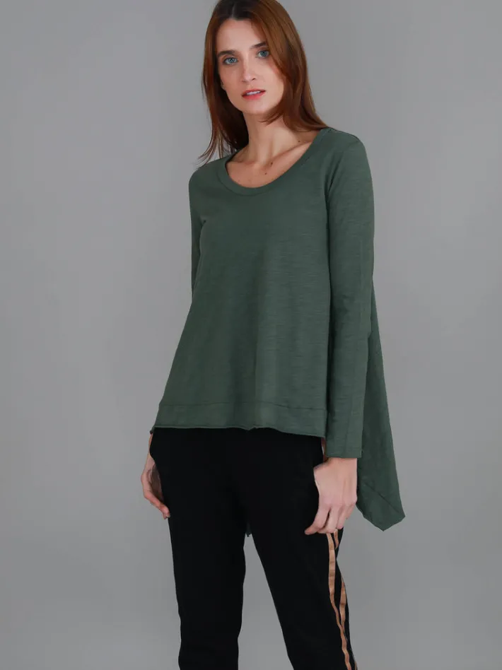 3rd Story Willow Asymmetrical Hem T Shirt< Long Sleeves