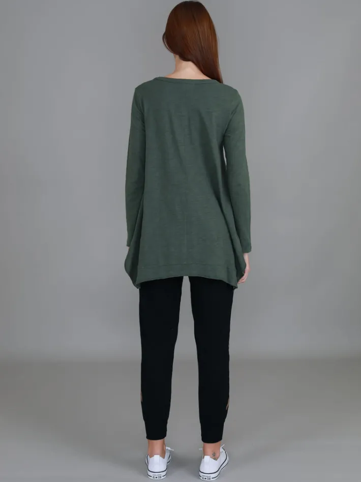 3rd Story Willow Asymmetrical Hem T Shirt< Long Sleeves