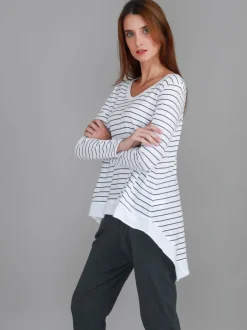 3rd Story Willow Asymmetrical Hem T Shirt< Long Sleeves