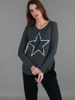 3rd Story Wonder Silver Star T Shirt< Long Sleeves